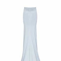 Milla COLLECTIONS Light Blue Mock Neck Sleeveless High Slit Dress