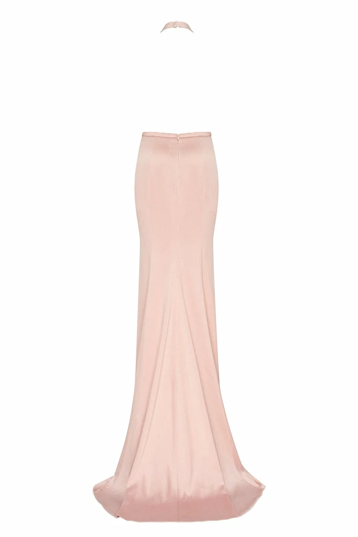 Milla COLLECTIONS Pink Mock Neck Sleeveless High Slit Dress 7 Milla COLLECTIONS Pink Mock Neck Sleeveless High Slit Dress