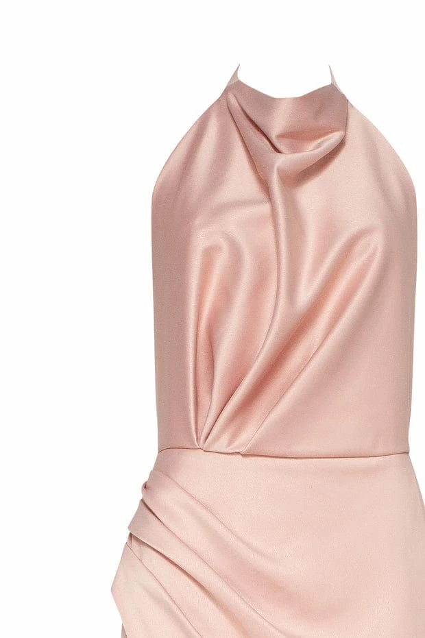 Milla COLLECTIONS Pink Mock Neck Sleeveless High Slit Dress 9 Milla COLLECTIONS Pink Mock Neck Sleeveless High Slit Dress