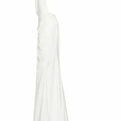 Milla White Mock Neck Sleeveless High Slit Dress