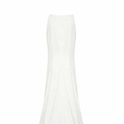 Milla White Mock Neck Sleeveless High Slit Dress