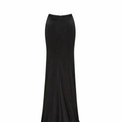 Milla COLLECTIONS Black Mock Neck Sleeveless High Slit Dress