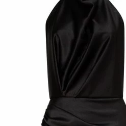 Milla COLLECTIONS Black Mock Neck Sleeveless High Slit Dress