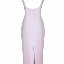 Milla COLLECTIONS Classy Midi Dress With A Square Neckline