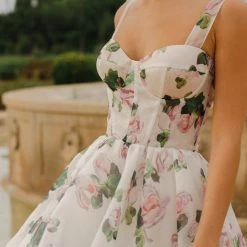 Milla Tender Floral Midi Tie-strap Dress