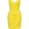 Milla COLLECTIONS Strapless Party Yellow Mini Dress