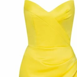 Milla COLLECTIONS Strapless Party Yellow Mini Dress