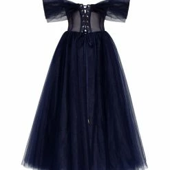 Milla COLLECTIONS Tender Off-the-shoulder Midi Dress With Shiny Rhinestones