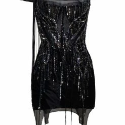 Milla COLLECTIONS Off-the-shoulder Beaded Gown