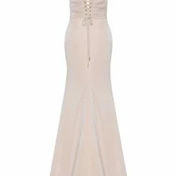 Milla COLLECTIONS Shiny Evening Maxi Dress On Straps With A Daring High Slit