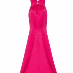 Milla Strapless Evening Gown With Thigh Slit 63 Milla Strapless Evening Gown With Thigh Slit