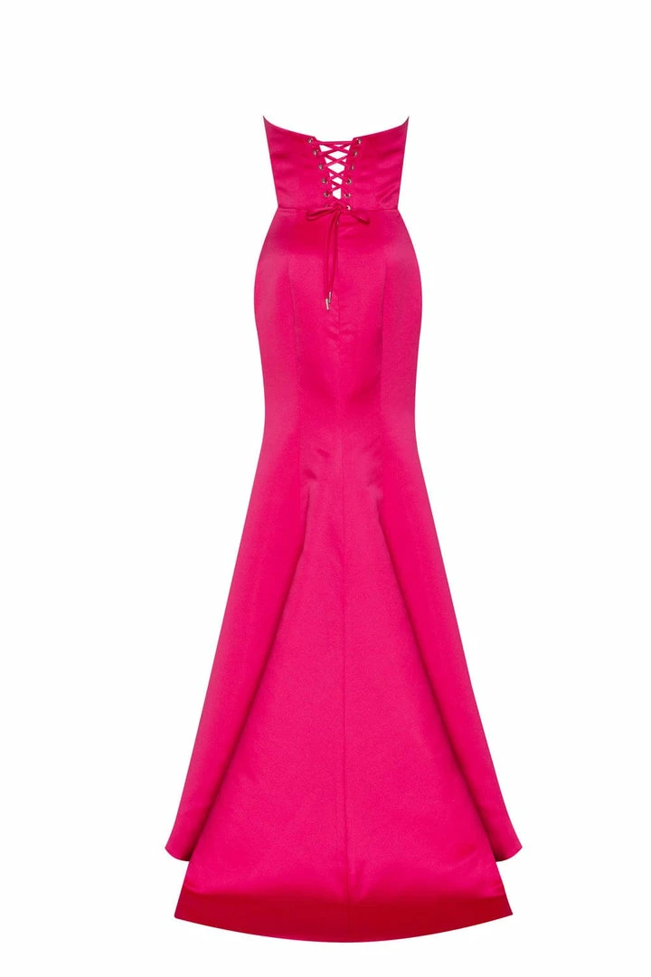 Milla Strapless Evening Gown With Thigh Slit 9 Milla Strapless Evening Gown With Thigh Slit