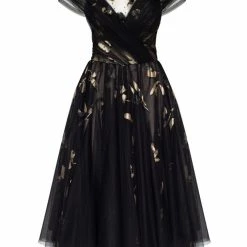 Milla Gold Applique Tulle Midi Dress COLLECTIONS