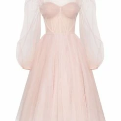 Milla Tie Shoulder Midi Tulle Dress