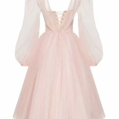 Milla Tie Shoulder Midi Tulle Dress