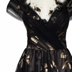 Milla Gold Applique Tulle Midi Dress COLLECTIONS