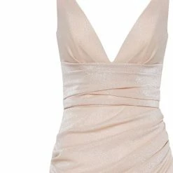 Milla COLLECTIONS Shiny Evening Maxi Dress On Straps With A Daring High Slit