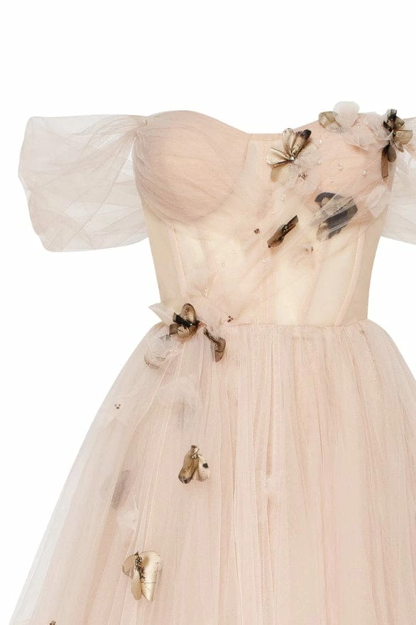 Milla Off-the-shoulder Midi Gown With The Tender Embellishment COLLECTIONS 9 Milla Off-the-shoulder Midi Gown With The Tender Embellishment COLLECTIONS