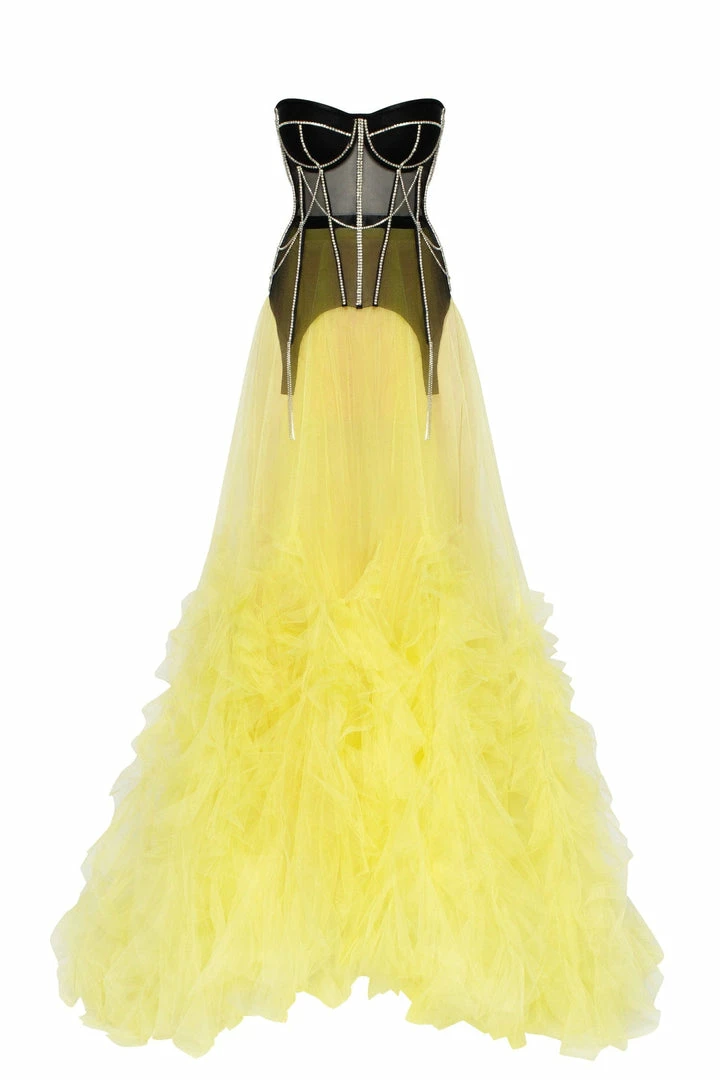 Milla Neon Maxi Skirt With Puffy Ruffles COLLECTIONS 18 Milla Neon Maxi Skirt With Puffy Ruffles COLLECTIONS