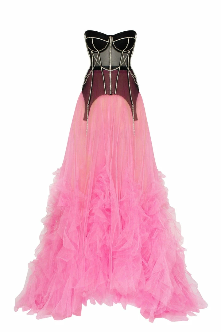 Milla Neon Maxi Skirt With Puffy Ruffles COLLECTIONS 9 Milla Neon Maxi Skirt With Puffy Ruffles COLLECTIONS