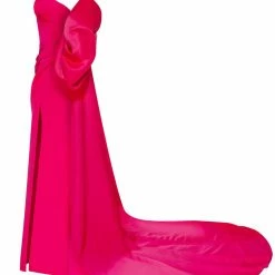 Milla Strapless Evening Gown With Thigh Slit 68 Milla Strapless Evening Gown With Thigh Slit