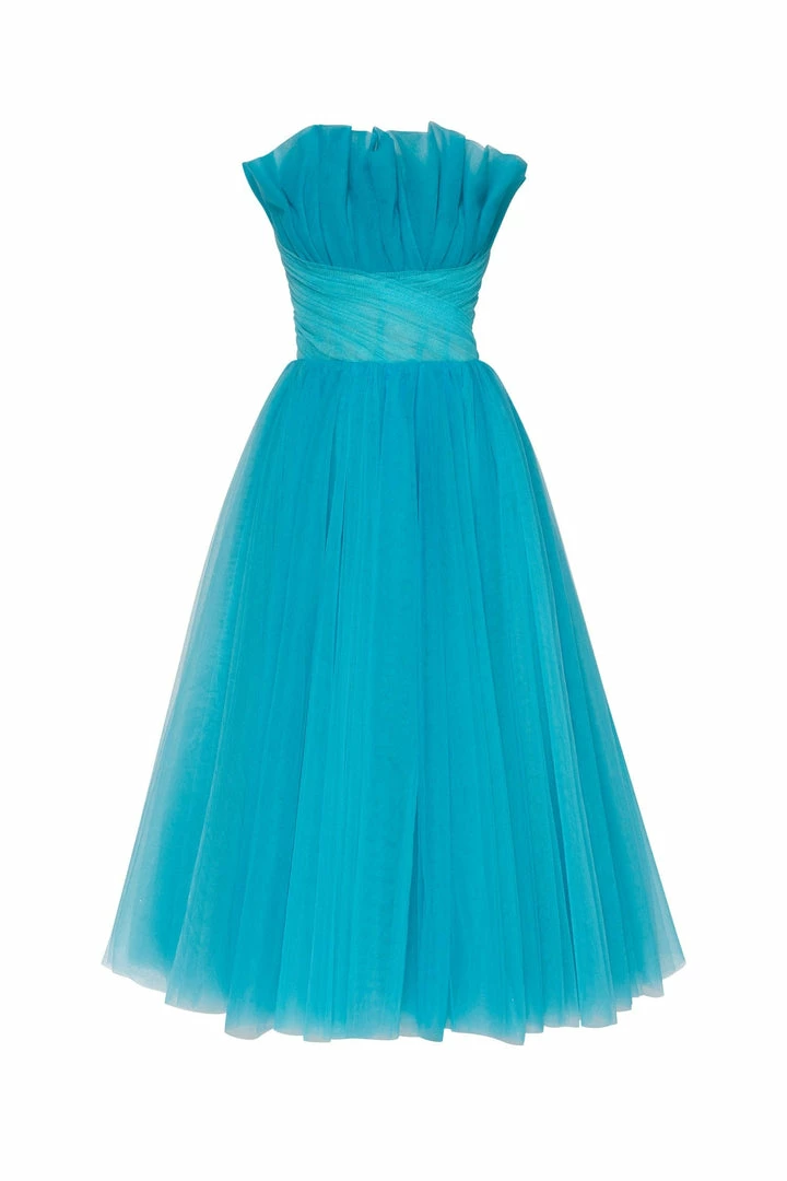 Milla Chic Evening Sleeveless Dress With The Frill Neckline COLLECTIONS 4 Milla Chic Evening Sleeveless Dress With The Frill Neckline COLLECTIONS