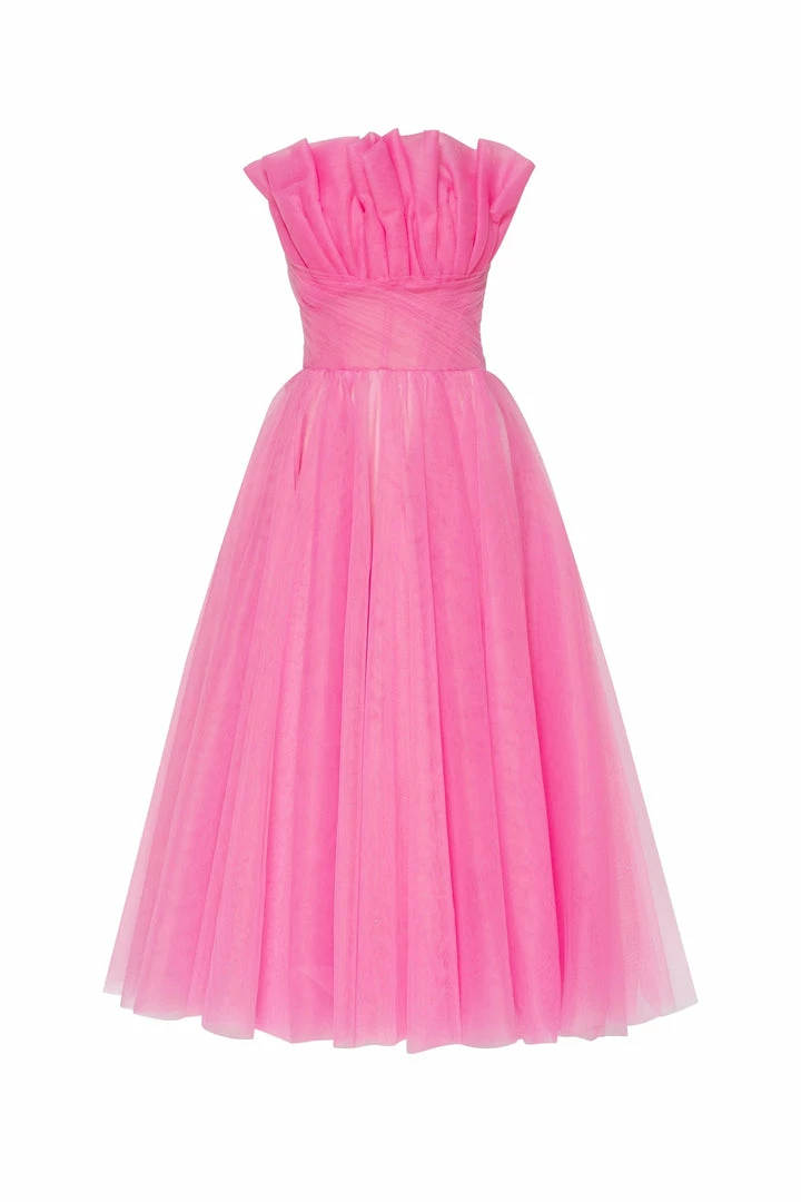 Milla Chic Evening Sleeveless Dress With The Frill Neckline COLLECTIONS 9 Milla Chic Evening Sleeveless Dress With The Frill Neckline COLLECTIONS