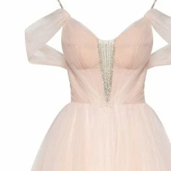 Milla Feminine Tulle Cocktail Dress With The Light Off-the-shoulder Sleeves COLLECTIONS