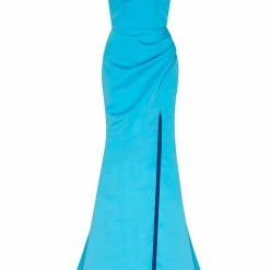 Milla Strapless Evening Gown With Thigh Slit 97 Milla Strapless Evening Gown With Thigh Slit