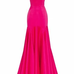 Milla COLLECTIONS Fuchsia Fitted Maxi Dress With Sequin Silver Bra