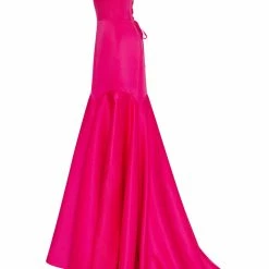 Milla COLLECTIONS Fuchsia Fitted Maxi Dress With Sequin Silver Bra