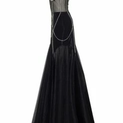 Milla Classy Tulle Dress Embellished With Bright Rhinestone Decor