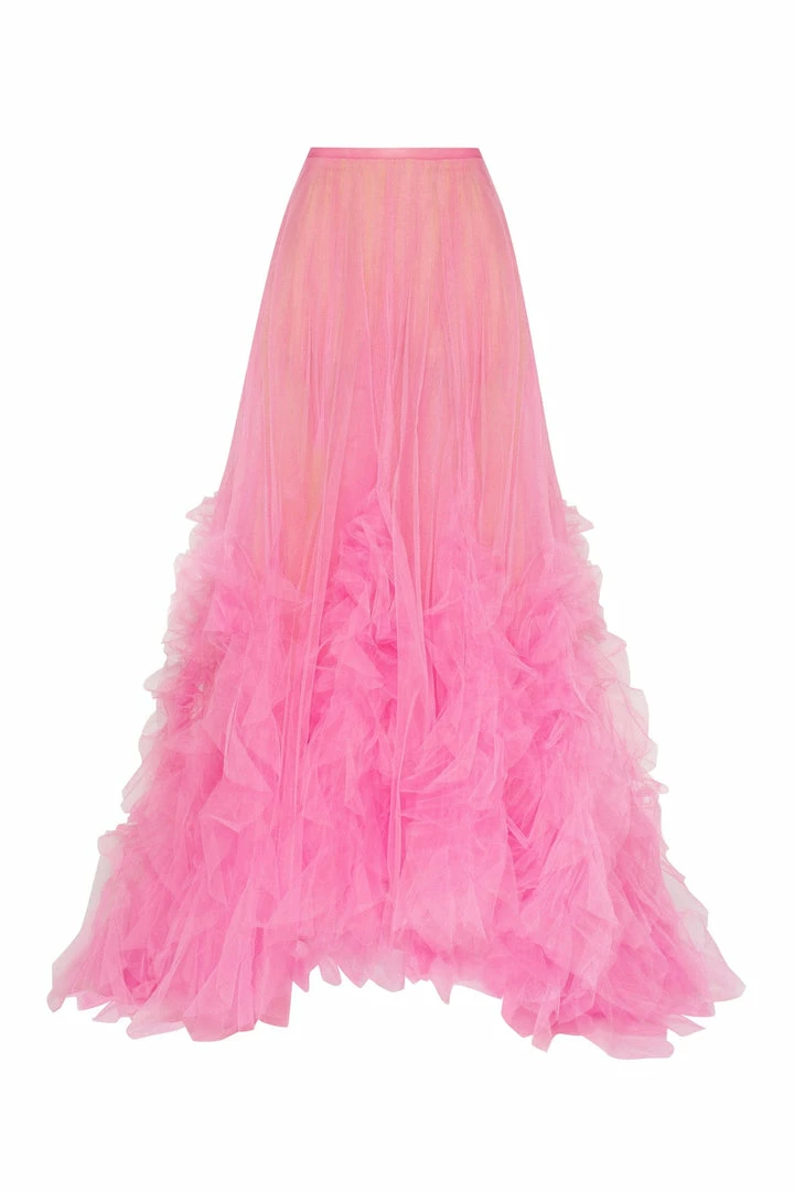 Milla Neon Maxi Skirt With Puffy Ruffles COLLECTIONS 5 Milla Neon Maxi Skirt With Puffy Ruffles COLLECTIONS