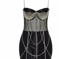 Milla Classy Tulle Dress Embellished With Bright Rhinestone Decor