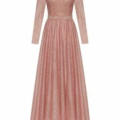 Milla COLLECTIONS Long-sleeve Maxi Dress Decorated With Shiny Rhinestones 22 Milla COLLECTIONS Long-sleeve Maxi Dress Decorated With Shiny Rhinestones