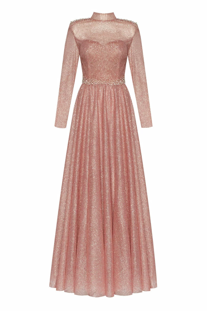 Milla COLLECTIONS Long-sleeve Maxi Dress Decorated With Shiny Rhinestones 11 Milla COLLECTIONS Long-sleeve Maxi Dress Decorated With Shiny Rhinestones