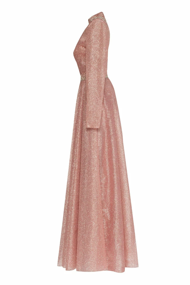 Milla COLLECTIONS Long-sleeve Maxi Dress Decorated With Shiny Rhinestones 12 Milla COLLECTIONS Long-sleeve Maxi Dress Decorated With Shiny Rhinestones