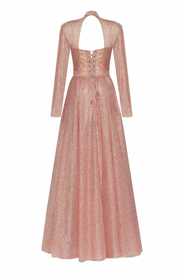 Milla COLLECTIONS Long-sleeve Maxi Dress Decorated With Shiny Rhinestones 13 Milla COLLECTIONS Long-sleeve Maxi Dress Decorated With Shiny Rhinestones