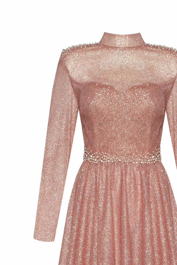 Milla COLLECTIONS Long-sleeve Maxi Dress Decorated With Shiny Rhinestones 14 Milla COLLECTIONS Long-sleeve Maxi Dress Decorated With Shiny Rhinestones