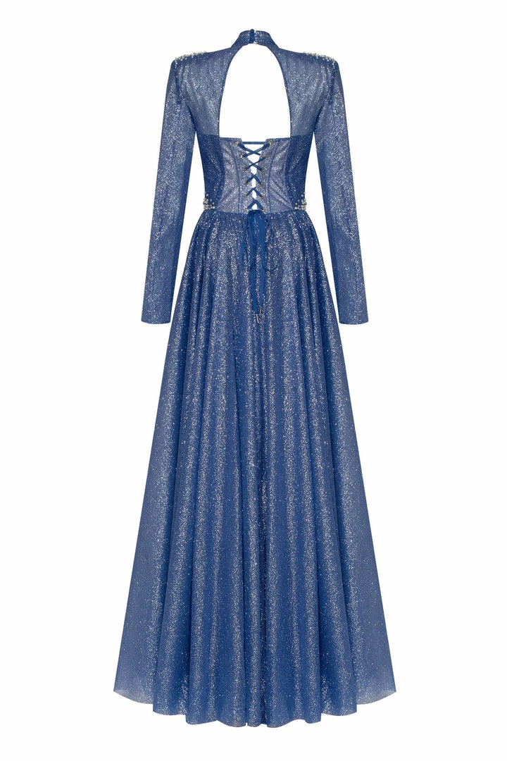 Milla COLLECTIONS Long-sleeve Maxi Dress Decorated With Shiny Rhinestones 7 Milla COLLECTIONS Long-sleeve Maxi Dress Decorated With Shiny Rhinestones