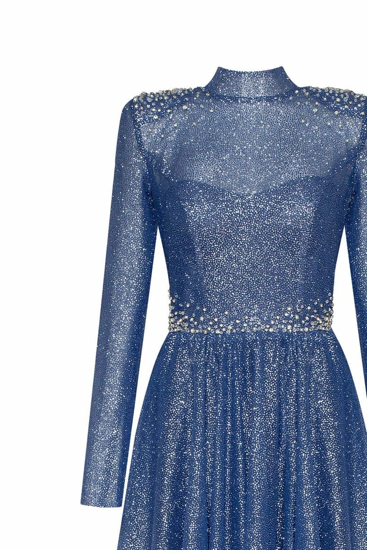 Milla COLLECTIONS Long-sleeve Maxi Dress Decorated With Shiny Rhinestones 8 Milla COLLECTIONS Long-sleeve Maxi Dress Decorated With Shiny Rhinestones