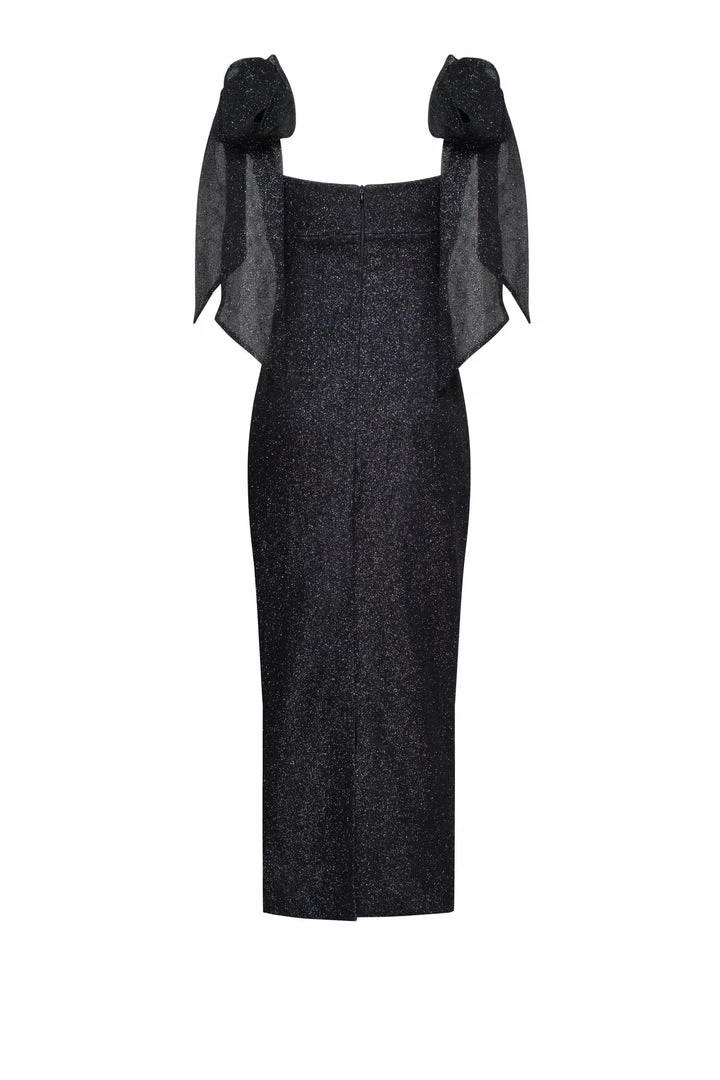 Milla COLLECTIONS Shimmering Evening Fitted Midi Dress 6 Milla COLLECTIONS Shimmering Evening Fitted Midi Dress