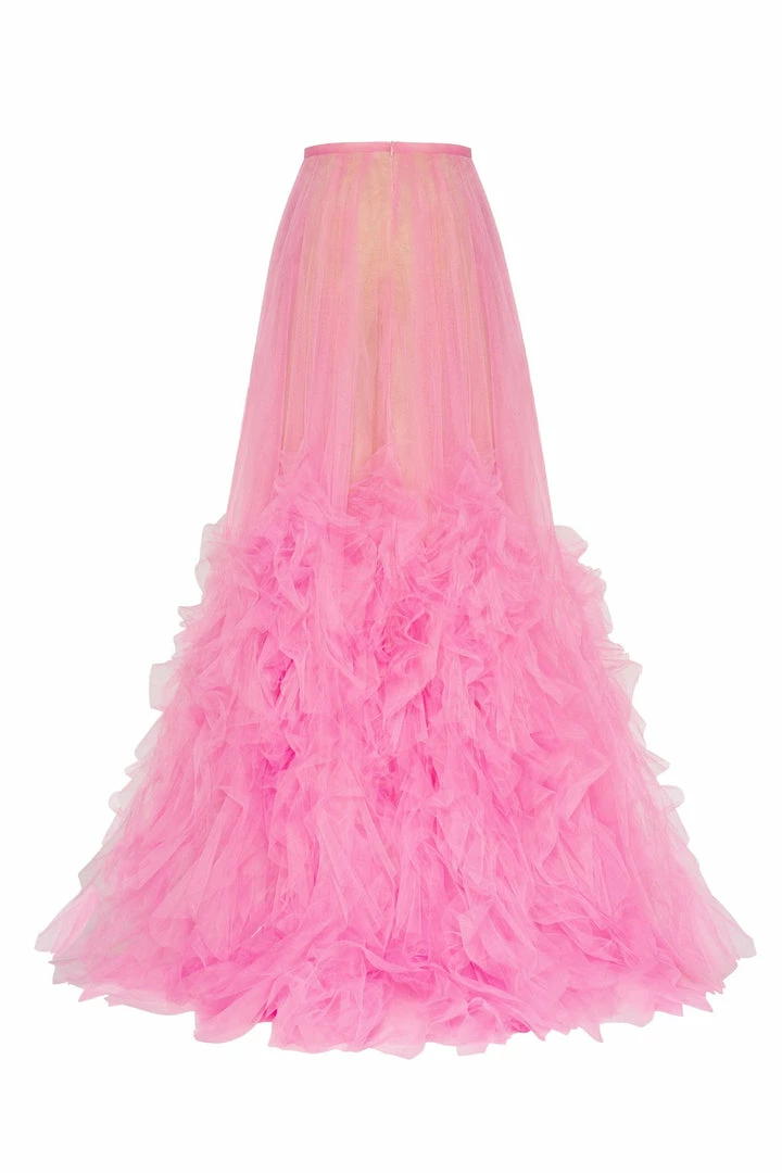 Milla Neon Maxi Skirt With Puffy Ruffles COLLECTIONS 7 Milla Neon Maxi Skirt With Puffy Ruffles COLLECTIONS