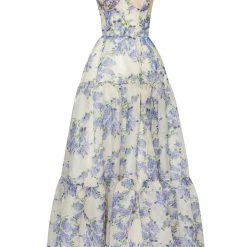 Milla COLLECTIONS Hydrangea Tender Floral Maxi Tie-strap Dress