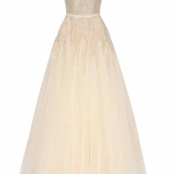 Milla COLLECTIONS Fitted Maxi Tulle Dress Sprinkled With Glitter
