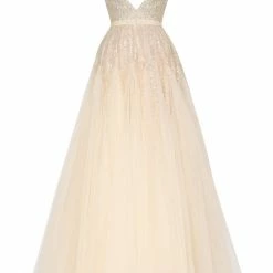 Milla COLLECTIONS Fitted Maxi Tulle Dress Sprinkled With Glitter