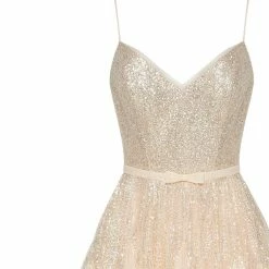 Milla COLLECTIONS Fitted Maxi Tulle Dress Sprinkled With Glitter
