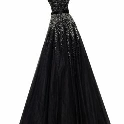 Milla COLLECTIONS Fitted Maxi Tulle Dress Sprinkled With Glitter