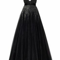 Milla COLLECTIONS Fitted Maxi Tulle Dress Sprinkled With Glitter