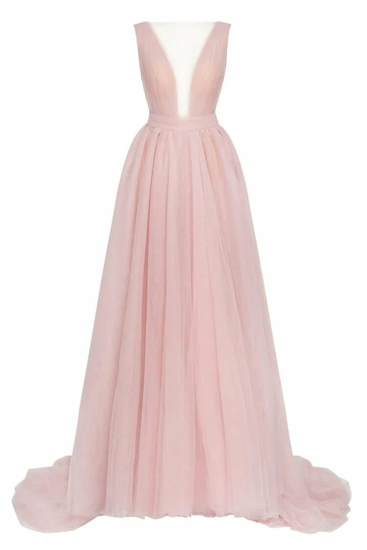 Milla Bow-Back Maxi Evening Tulle Dress COLLECTIONS 10 Milla Bow-Back Maxi Evening Tulle Dress COLLECTIONS
